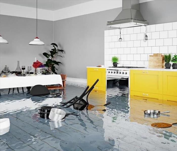 flooded residential kitchen